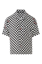 Logo Print Checkerboard Bowling Shirt